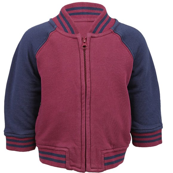 JANIE AND JACK Maroon / Navy Bomber Jacket 5-6 YRS NWT - Picture 1 of 2